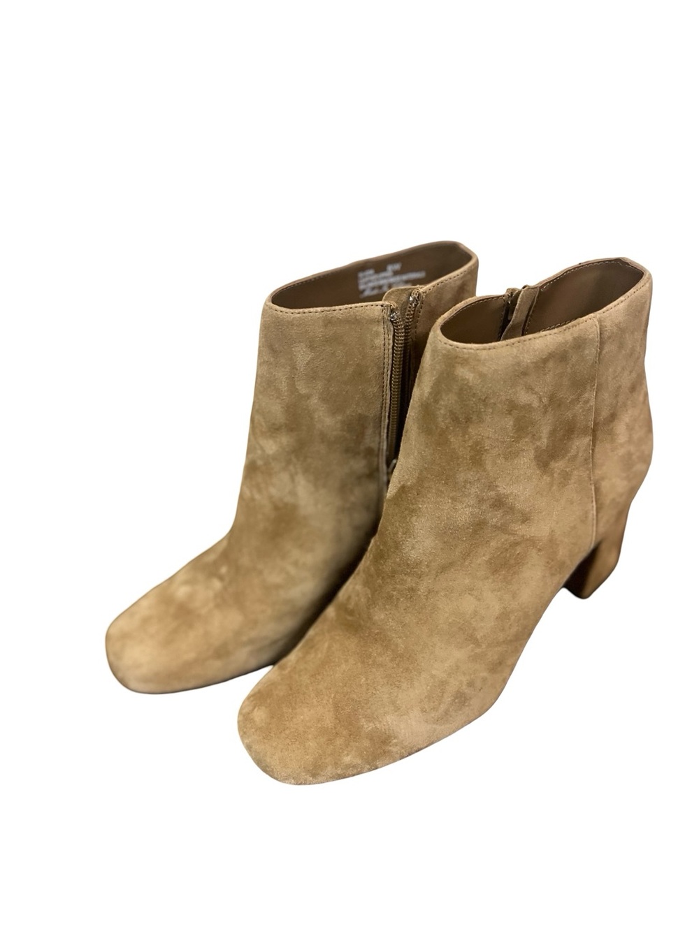 Bella Vita Wilma Block Heel Ankle Booties Go Go Boots Sz 8W Tan Suede Career